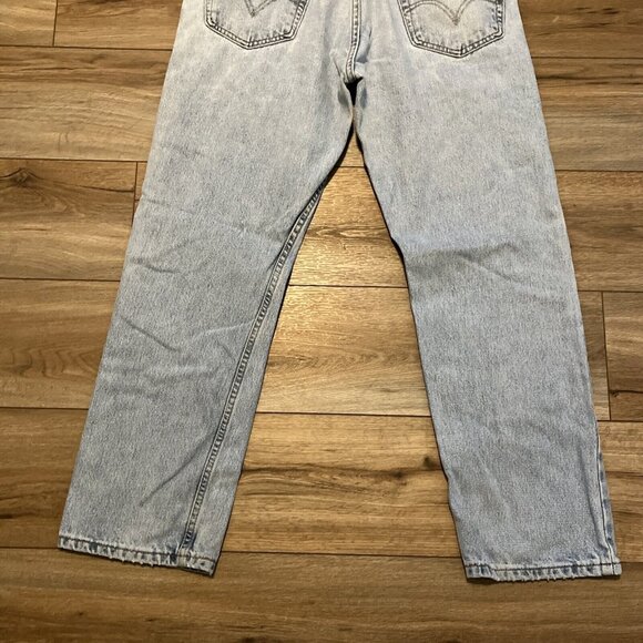 Men's Levis 505 Regular Fit Denim Jeans SZ 34x30 Blue Cotton Distressed 2000s - Picture 6 of 11